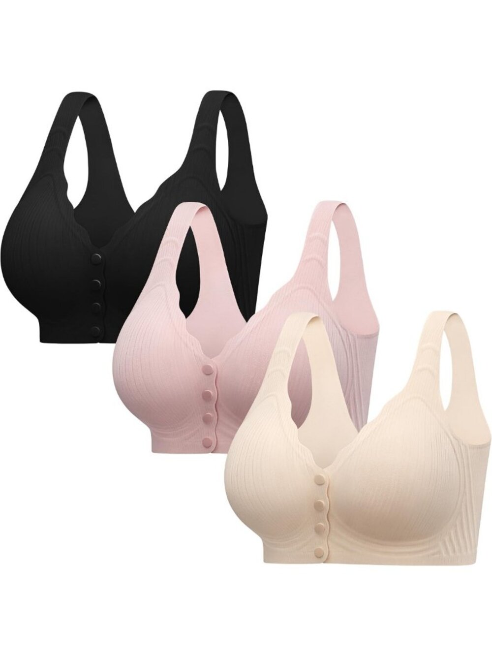 Seamless Front Closure Push-Up Jelly Bras for Women, No Underwire Comfort Fit